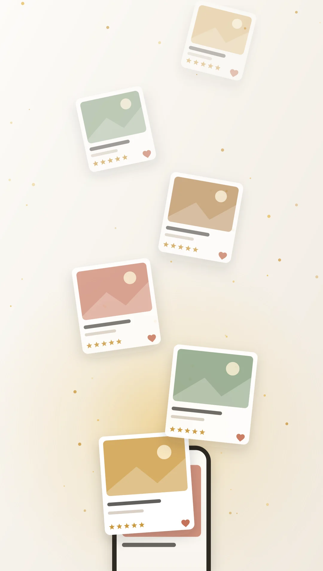 Social posts flowing upward