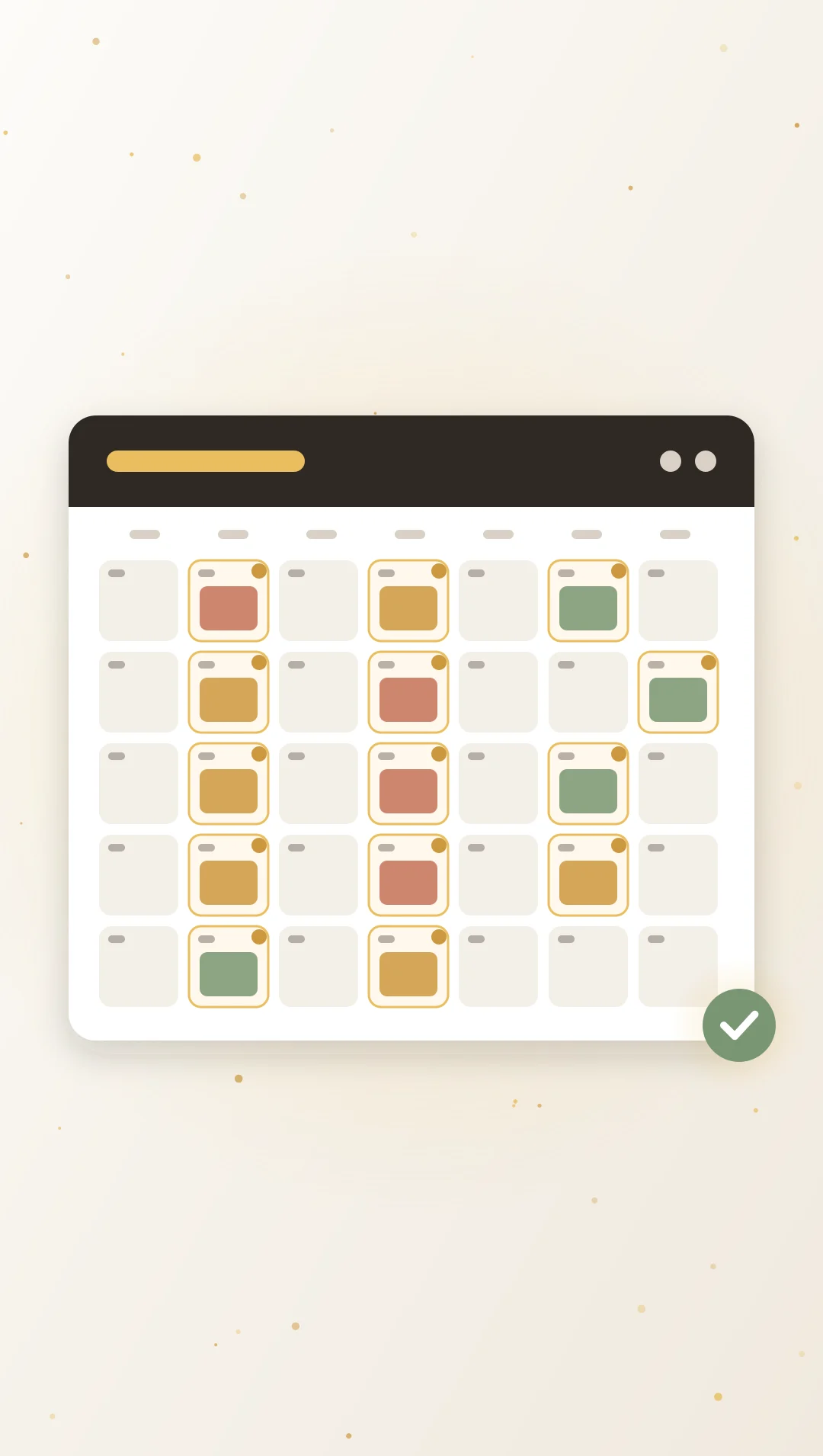 Content calendar lighting up