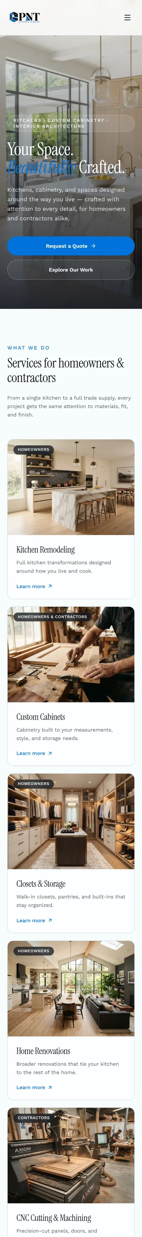 Client website screenshot