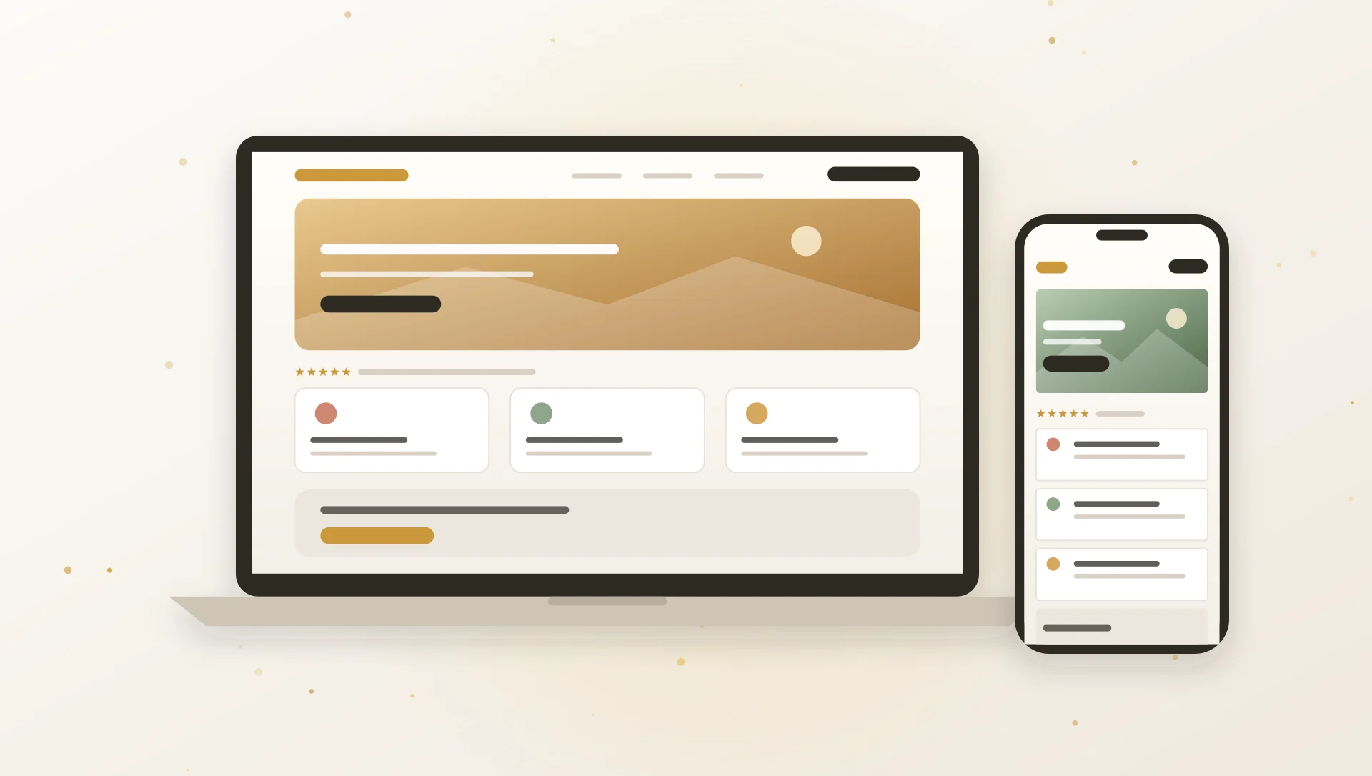Laptop and phone showing a service-business website